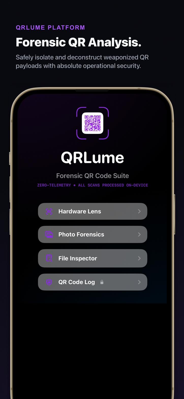 QRLume home screen on iPhone